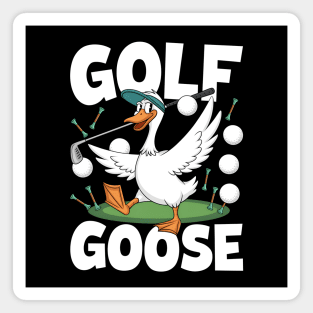 Golf Goose – Funny Cartoon Goose Playing Golf Magnet